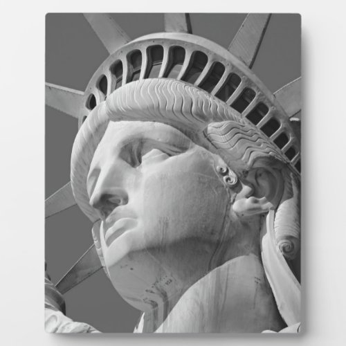 Black  White Close_up Statue of Liberty Plaque