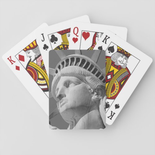 Black  White Close_up Statue of Liberty Playing Cards