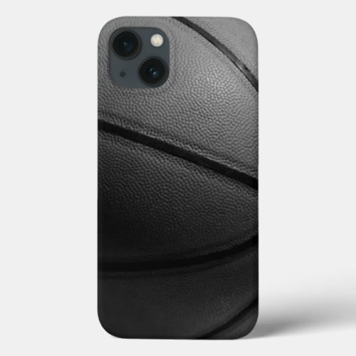 Black White Closeup Basketball iPhone 13 Case