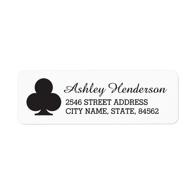 Black & White Club Return Address Labels (Front)