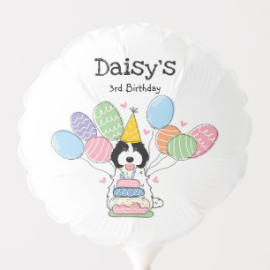 Black White Cockapoo Cavapoo Dog Birthday Party Balloon