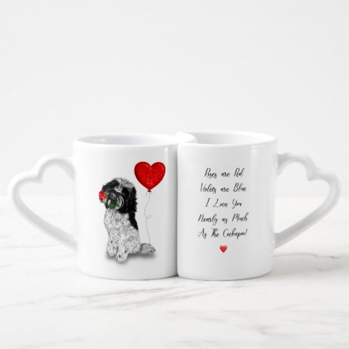 Black  white cockapoo Lovers mug