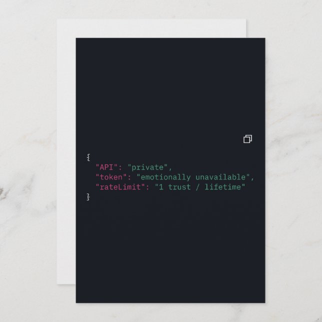Black & White Coder Quote Invitation – Customize (Front/Back)