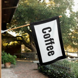 BLACK & WHITE Coffee SIGN FLAG