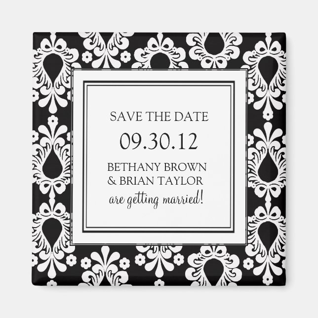 Black & White Collection Save the Date Magnet (Front)