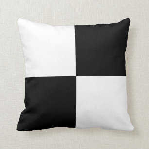 Black & White Color Block Throw Pillow