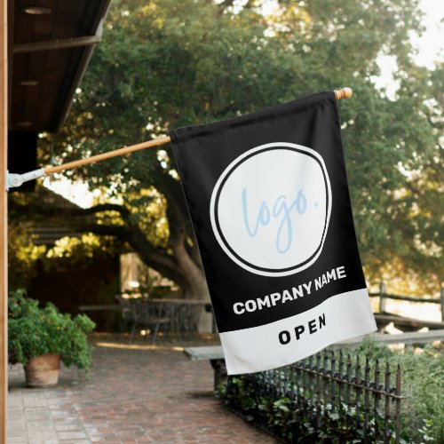 BLACK WHITE COLOR BUSINESS LOGO COMPANY OPEN NOW HOUSE FLAG