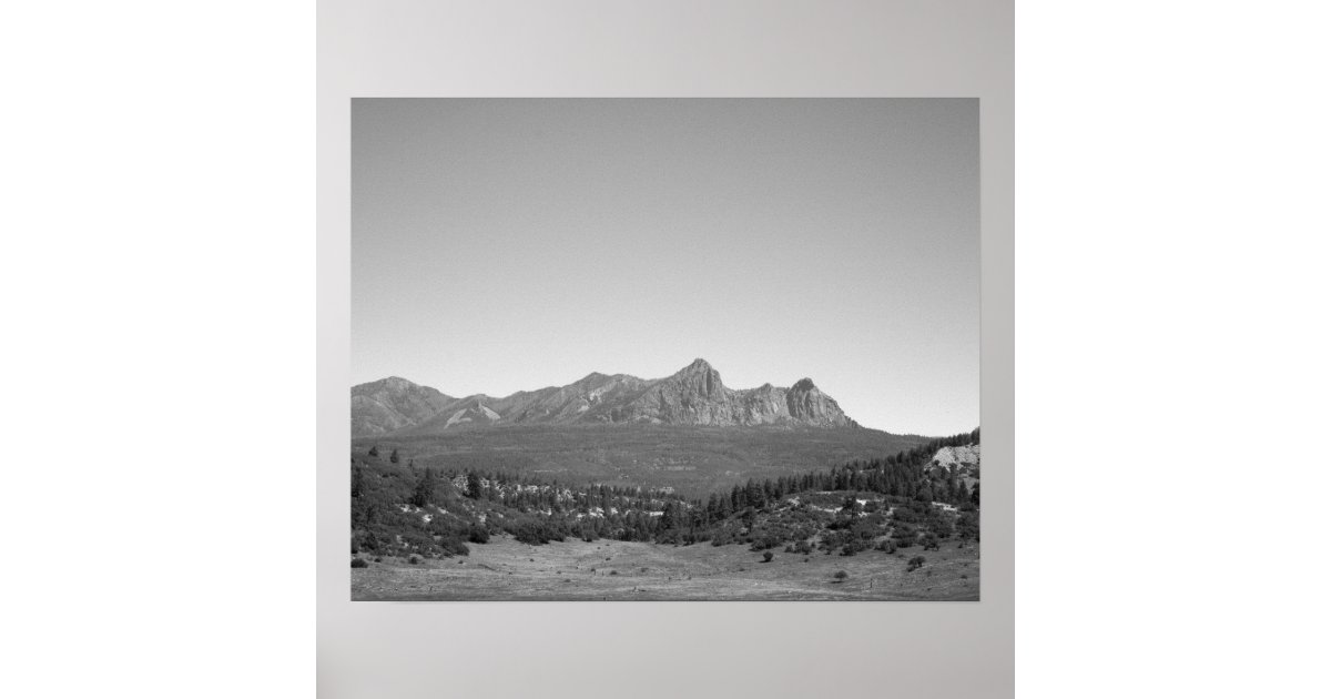 Black & White Colorado Mountain Landscape 16x20 Poster | Zazzle