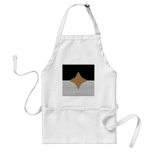 Black White Colorblock & Brown Diamond Adult Apron (Front)
