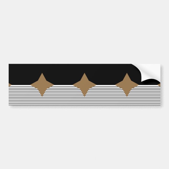 Black White Colorblock & Brown Diamond Bumper Sticker (Front)