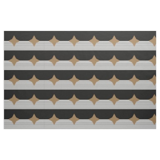 Black White Colorblock & Brown Diamond Fabric