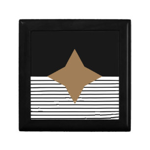 Black White Colorblock & Brown Diamond Gift Box