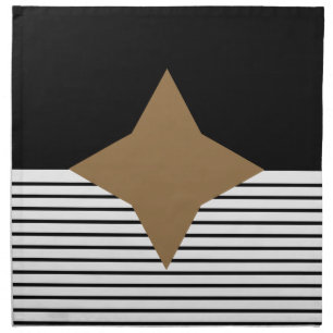 Black White Colorblock & Brown Diamond Napkin
