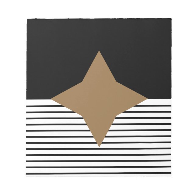 Black White Colorblock & Brown Diamond Notepad (Front)