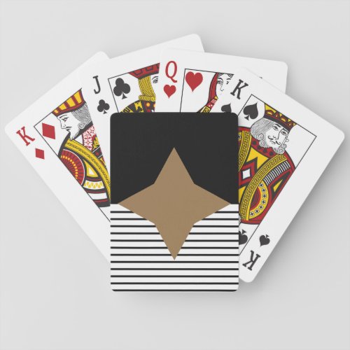 Black White Colorblock  Brown Diamond Poker Cards