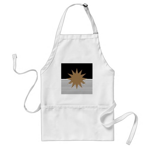 Black White Colorblock  Brown Sun Adult Apron