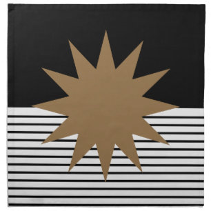 Black White Colorblock & Brown Sun Napkin