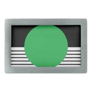 Black White Colorblock & Green Circle Belt Buckle