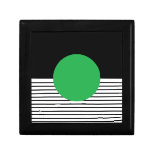 Black White Colorblock & Green Circle Jewelry Box