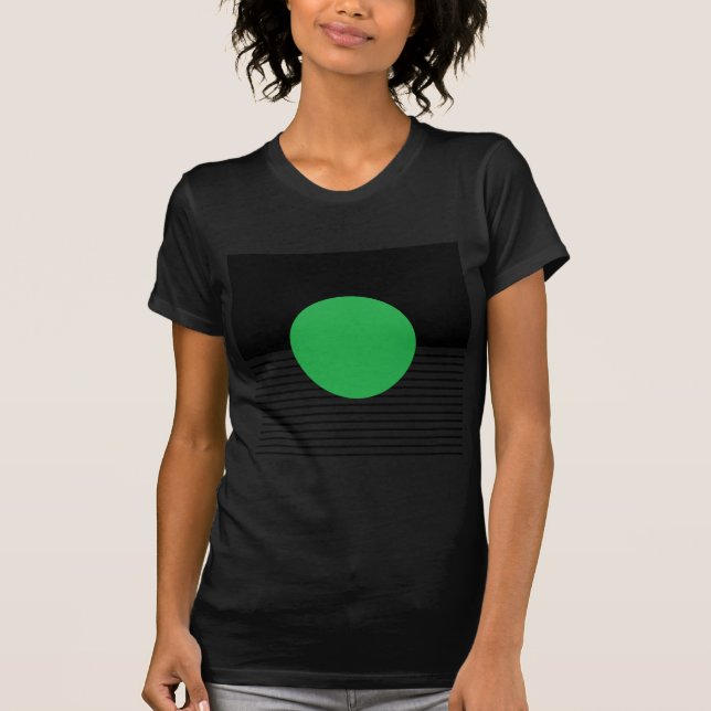Black White Colorblock & Green Circle T-Shirt (Front)