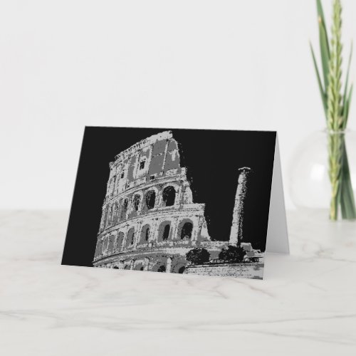 Black  White Colosseum Card