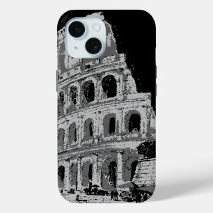 Black & White Colosseum iPhone 15 Case