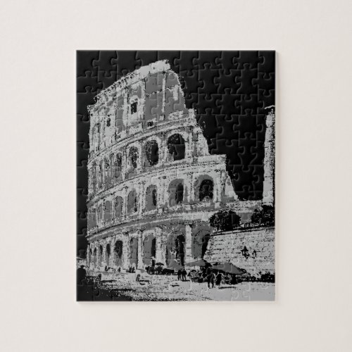 Black  White Colosseum Jigsaw Puzzle