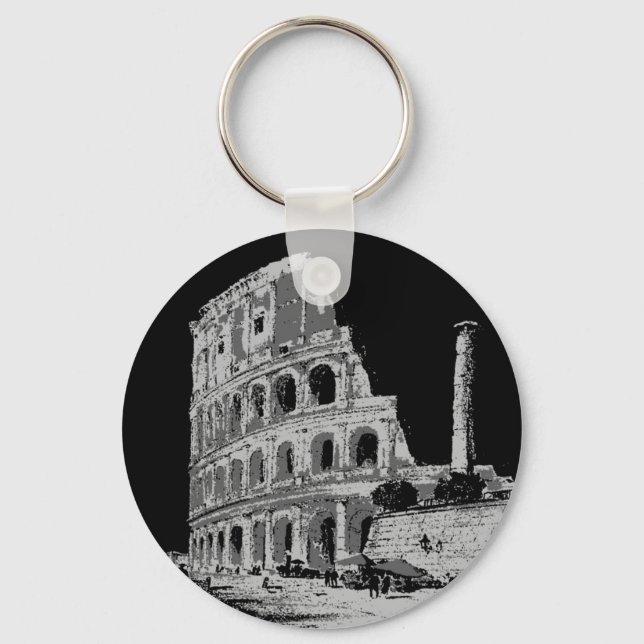 Black & White Colosseum Keychain (Front)