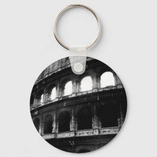 Black White Colosseum Roman Empire Keychain