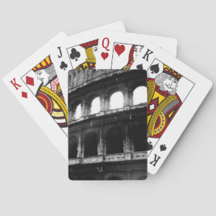Black White Colosseum Roman Empire Poker Cards