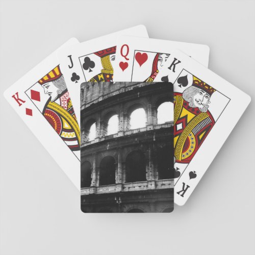 Black White Colosseum Roman Empire Poker Cards