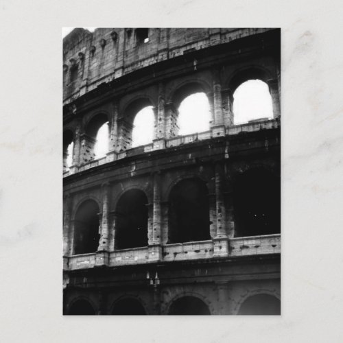 Black White Colosseum Roman Empire Postcard