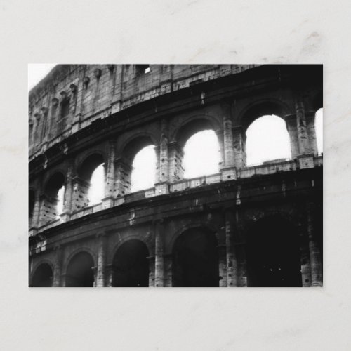 Black White Colosseum Roman Empire Postcard