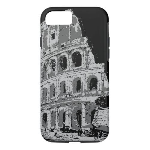 Black  White Colosseum Tough iPhone 7 Case