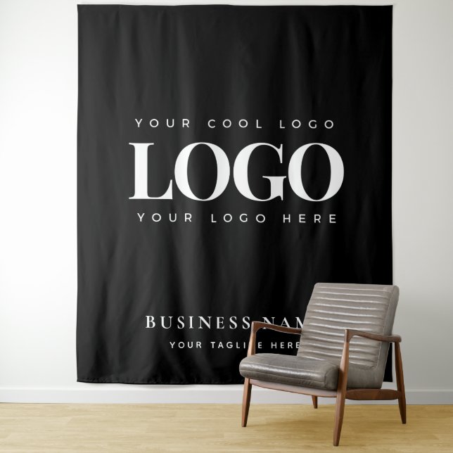 Black White Company Business Logo Event Backdrop (In Situ)