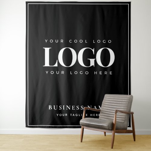 Black White Company Business Logo Frame Backdrop