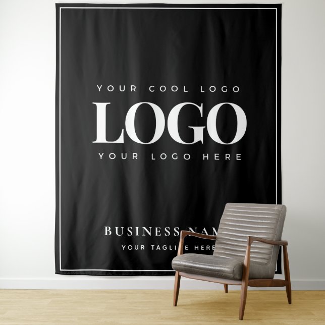Black White Company Business Logo Frame Backdrop (In Situ)