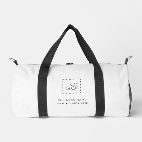 Black White Company Custom Square Business Logo Duffle Bag