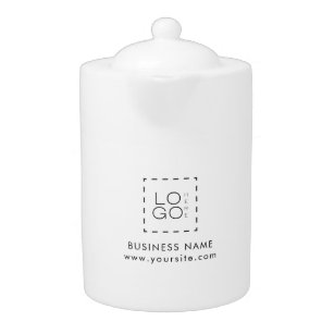 Black White Company Custom Square Business Logo Teapot