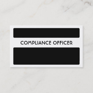Black white compliance officer business cards