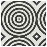 Black &amp; White Concentric Circles Optical Illusion Fabric