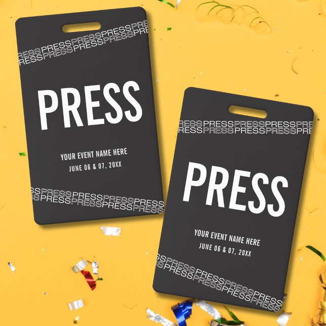 Black White Concert All Access Pass Press Badge (Creator Uploaded)