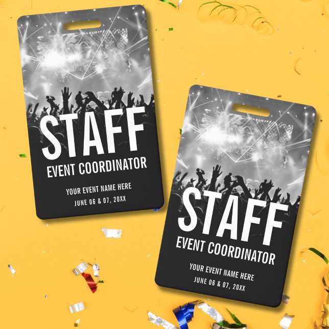 Black White Concert Staff All Access Pass Badge (Creator Uploaded)