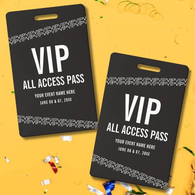 Black White Concert Ticket VIP All Access Pass  Badge (Creator Uploaded)