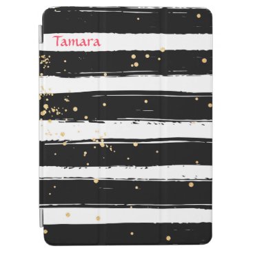Black White Confetti Stripes iPad Pro Cover