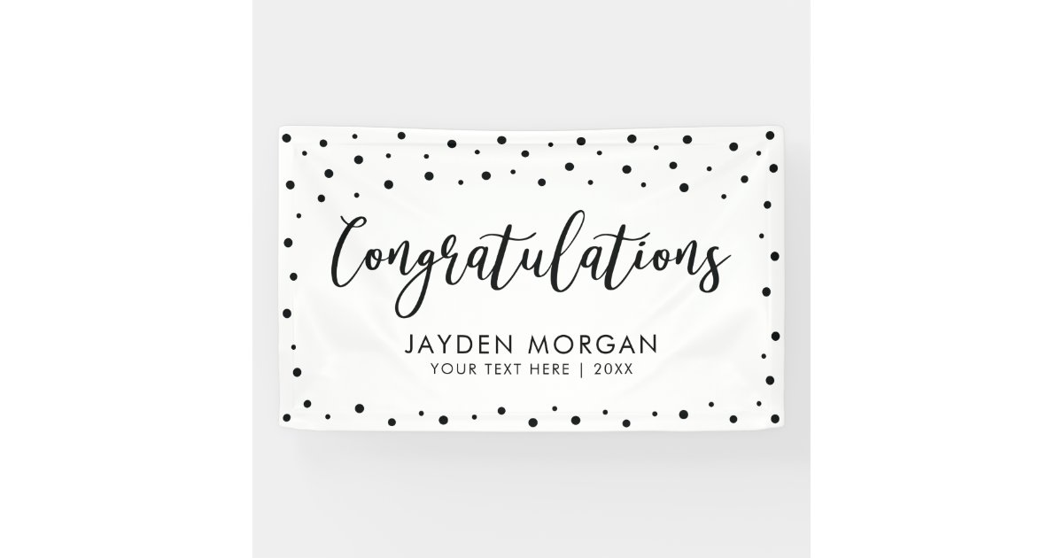 Black & White | Congratulations Party Event Banner | Zazzle