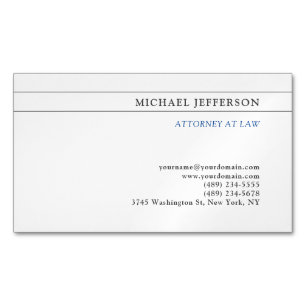 Black White Consultant Attorney at Law Profession Business Card Magnet