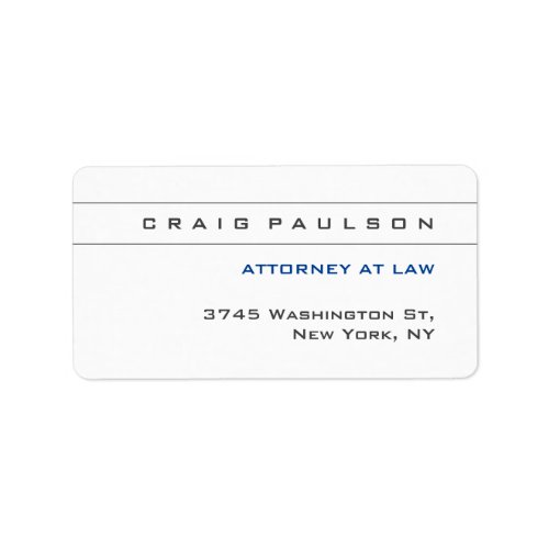 Black White Consultant Attorney at Law Profession Label