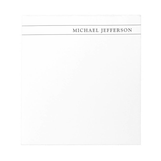 Black White Consultant Attorney at Law Profession Notepad (Front)