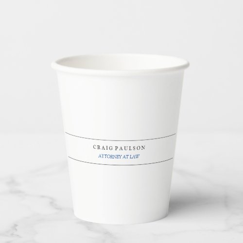 Black White Consultant Attorney at Law Profession Paper Cups